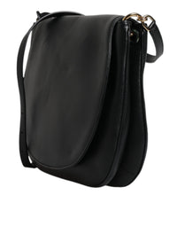 Dolce & Gabbana Black Leather Flap Saddle Shoulder Women's Bag (Pre-Loved)