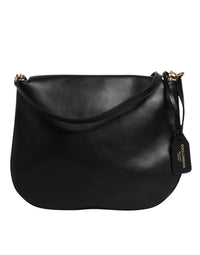 Dolce & Gabbana Black Leather Flap Saddle Shoulder Women's Bag (Pre-Loved)