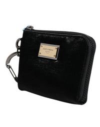 Dolce & Gabbana Black Nylon Logo Plaque Keyring Pouch Clutch Men's Bag