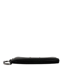 Dolce & Gabbana Black Nylon Logo Plaque Keyring Pouch Clutch Men's Bag