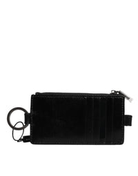 Dolce & Gabbana Dolce & Gabbana Black Horse Leather Lanyard Logo Card Holder Men's Wallet