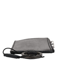 Dolce & Gabbana Dolce & Gabbana Black Horse Leather Lanyard Logo Card Holder Men's Wallet