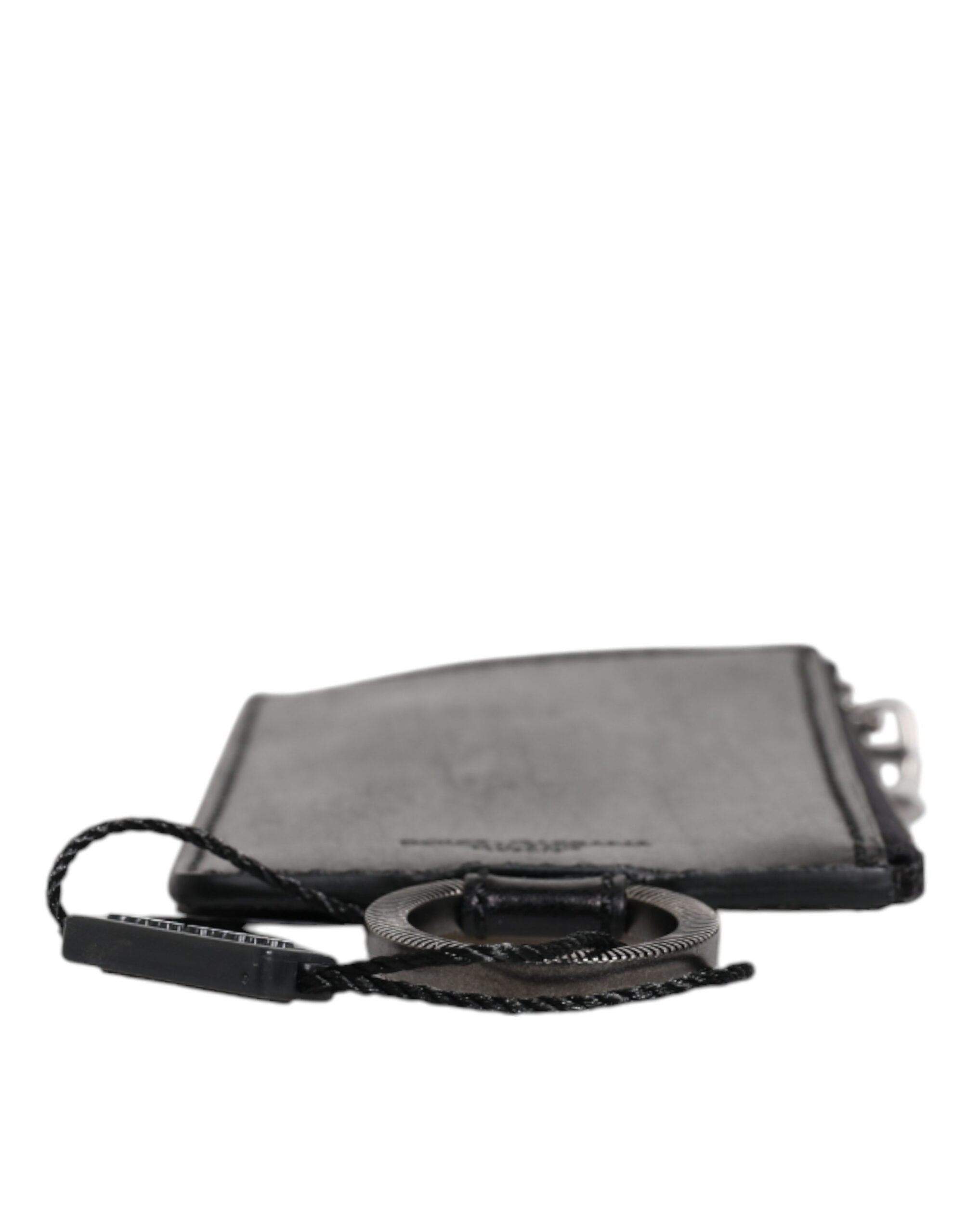 Dolce & Gabbana Dolce & Gabbana Black Horse Leather Lanyard Logo Card Holder Men's Wallet