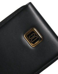 Dolce & Gabbana Dolce & Gabbana Black Leather Logo Plaque Neck Strap Card Coin Women's Wallet