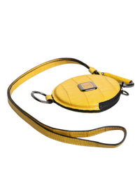 Dolce & Gabbana Dolce & Gabbana Yellow Round Leather DG Logo Coin Purse Lanyard Men's Wallet