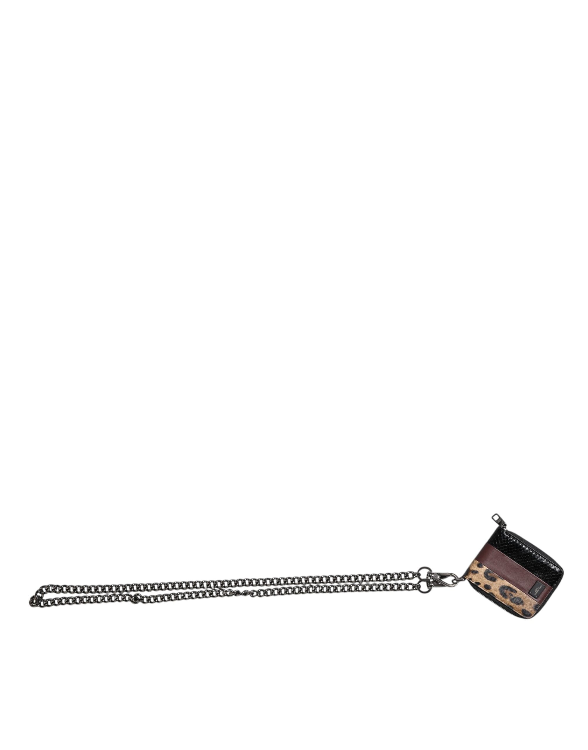Dolce & Gabbana Dolce & Gabbana Multicolor Leopard Leather DG Bifold Card Holder Women's Wallet