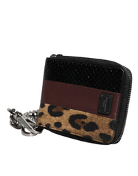 Dolce & Gabbana Dolce & Gabbana Multicolor Leopard Leather DG Bifold Card Holder Women's Wallet