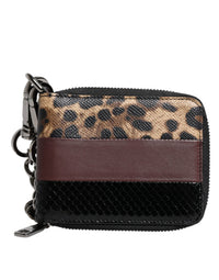Dolce & Gabbana Dolce & Gabbana Multicolor Leopard Leather DG Bifold Card Holder Women's Wallet