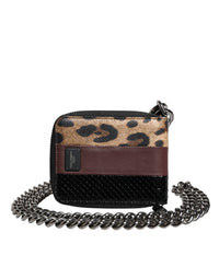 Dolce & Gabbana Dolce & Gabbana Multicolor Leopard Leather DG Bifold Card Holder Women's Wallet