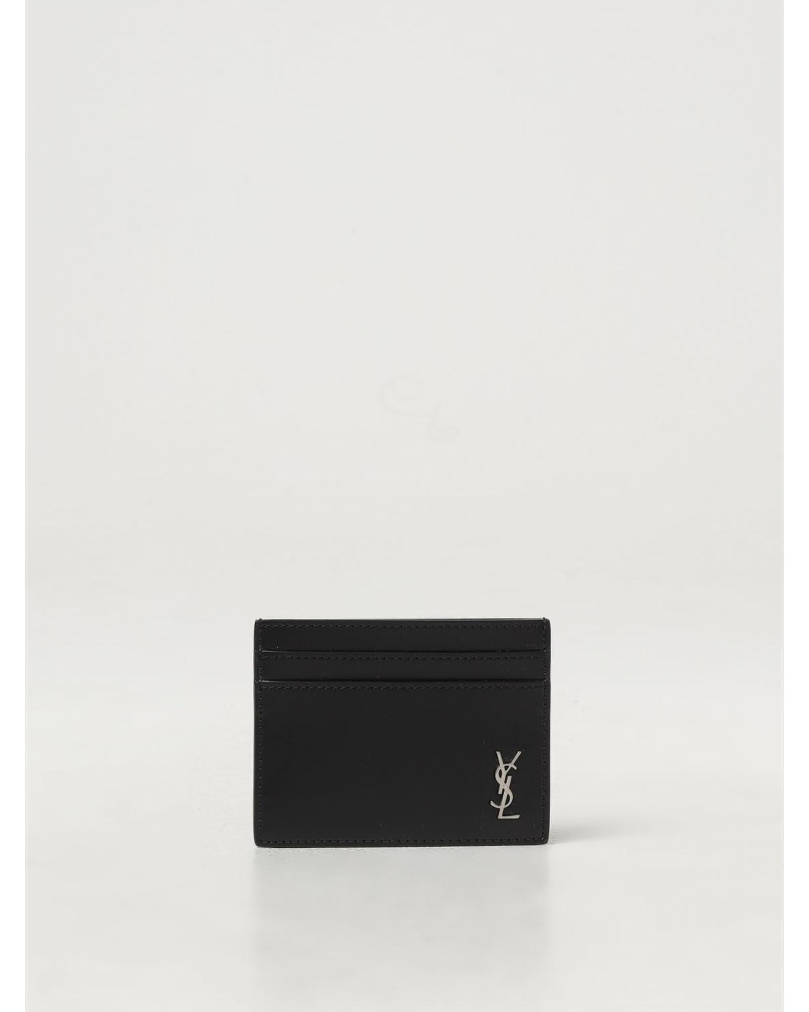 Saint Laurent YSL Card Holder Leather Wallet Men Black