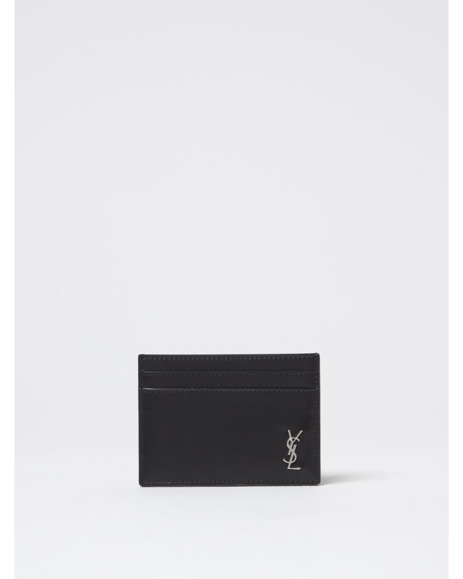Saint Laurent YSL Card Holder Leather Wallet Men Black