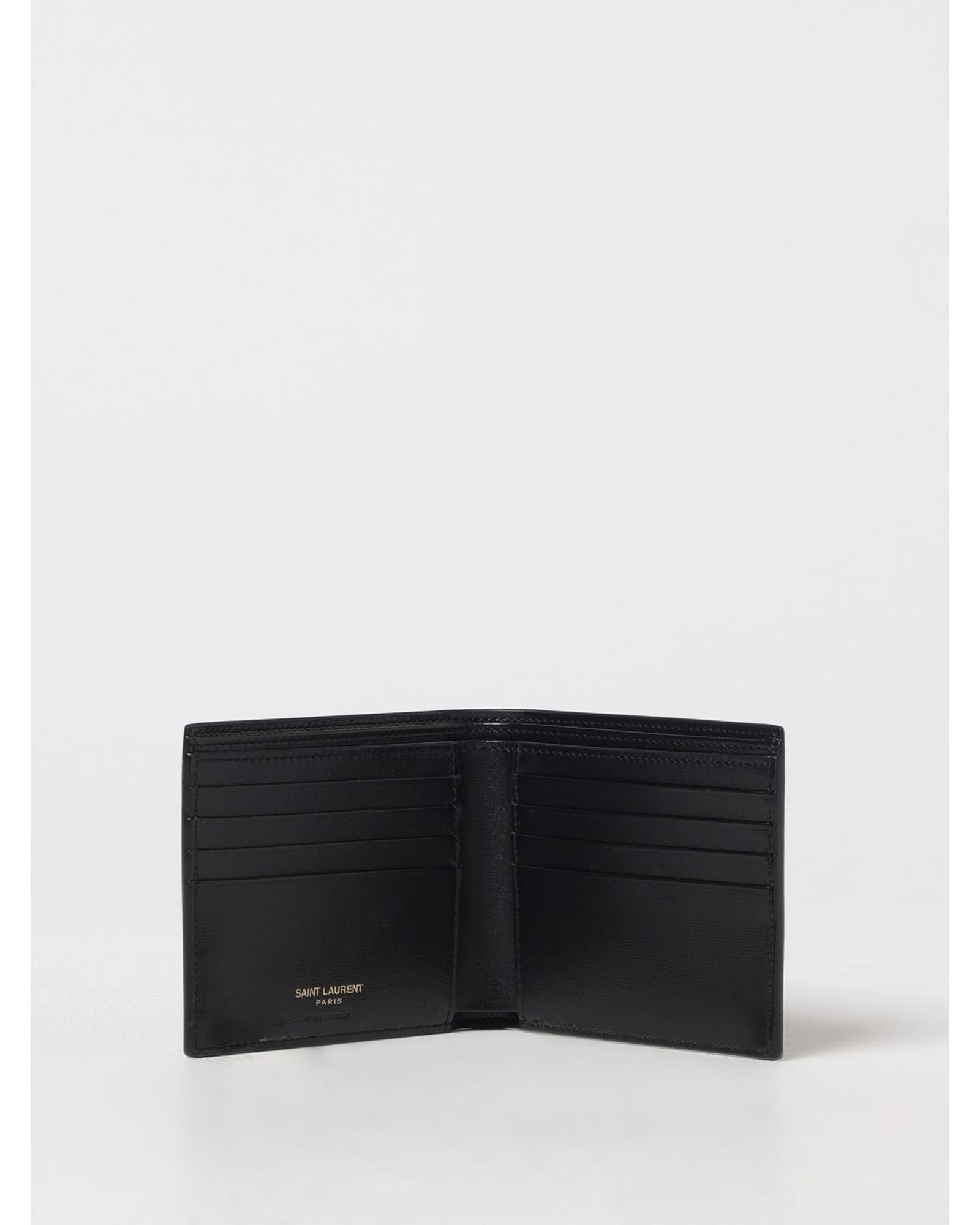 Saint Laurent YSL BiFold Classic Leather Wallet Men Black