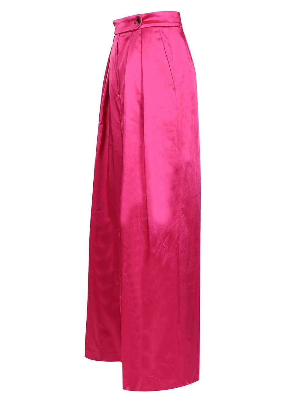 Dries Van Noten Women Wide Pink Trousers