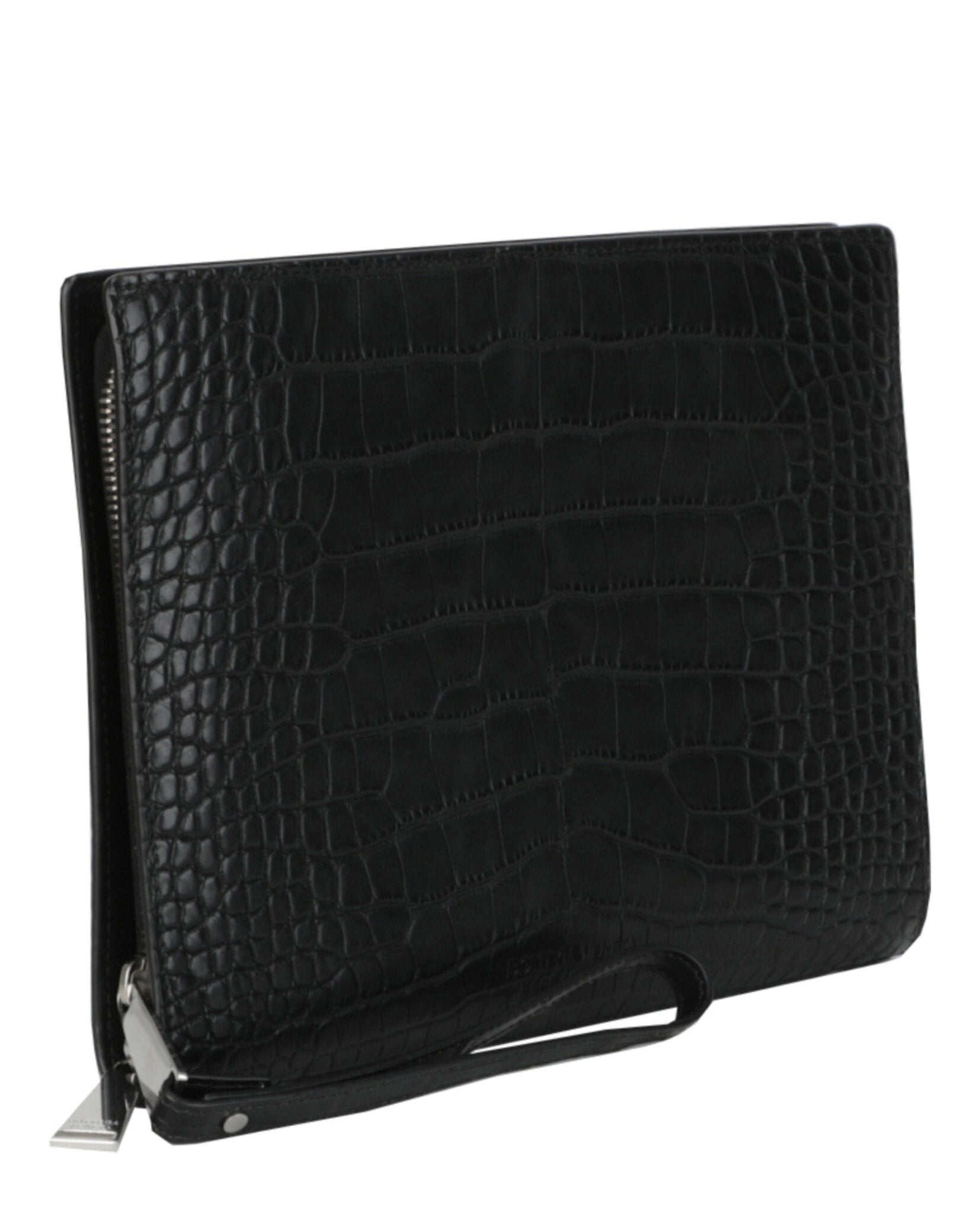 Bottega Veneta Mens Alligator Leather Clutch
