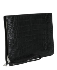 Bottega Veneta Mens Alligator Leather Clutch