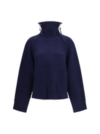 Ganni Women Wool Zip-Neck Sweater