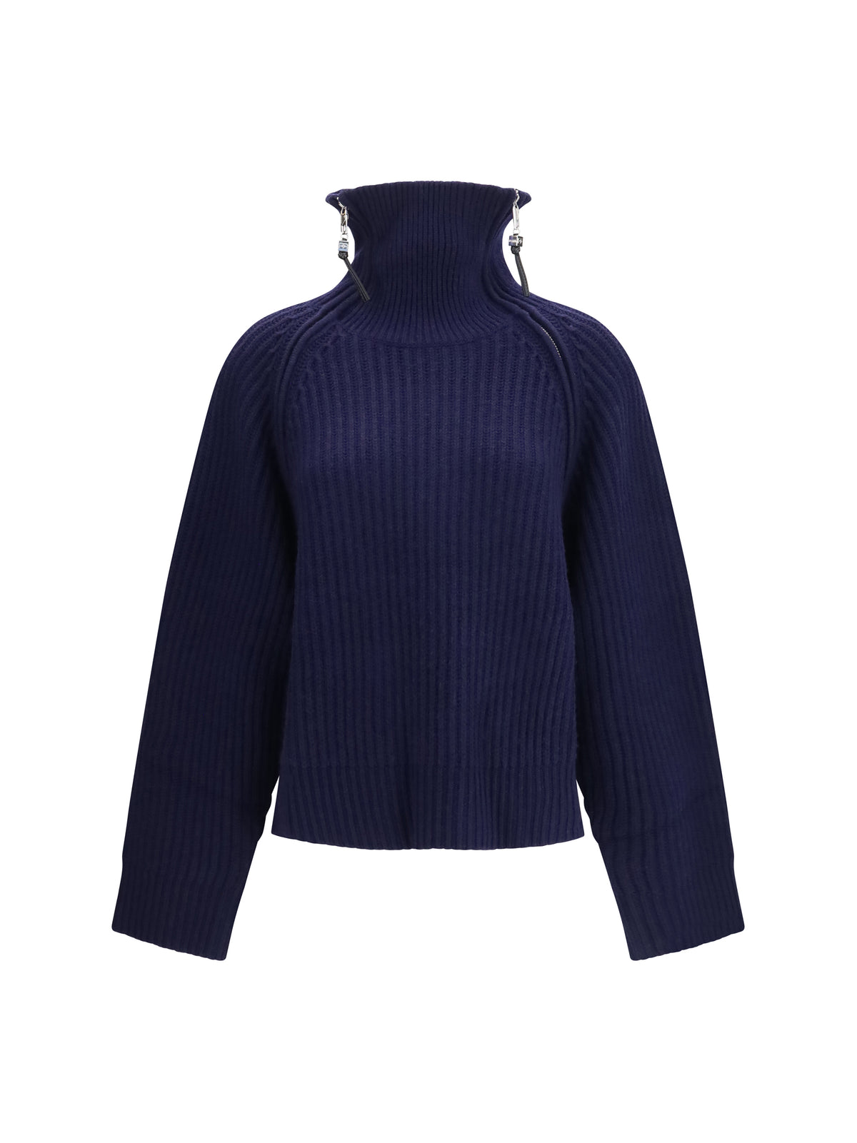 Ganni Women Wool Zip-Neck Sweater