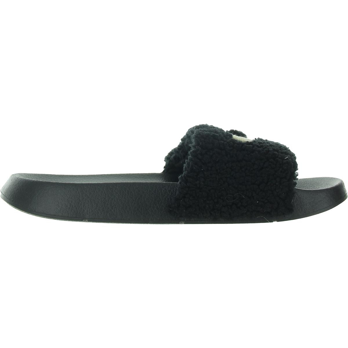 Mens Faux Fur Slide Sandals