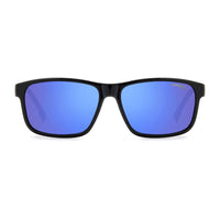 Carrera Carrera Sunglasses Square Full Rim, Black/Blue Frame and Blue Multilayer Mirror Lens CARRERA2047T/S0D51Z0