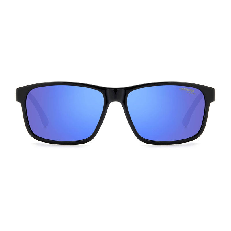 Carrera Carrera Sunglasses Square Full Rim, Black/Blue Frame and Blue Multilayer Mirror Lens CARRERA2047T/S0D51Z0