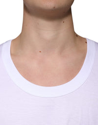 Dolce & Gabbana White Cotton Sleeveless Round Neck Tank Men's T-shirt
