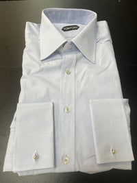 Tom Ford Lavender Cotton Point-Collar French Cuff Dress Shirt