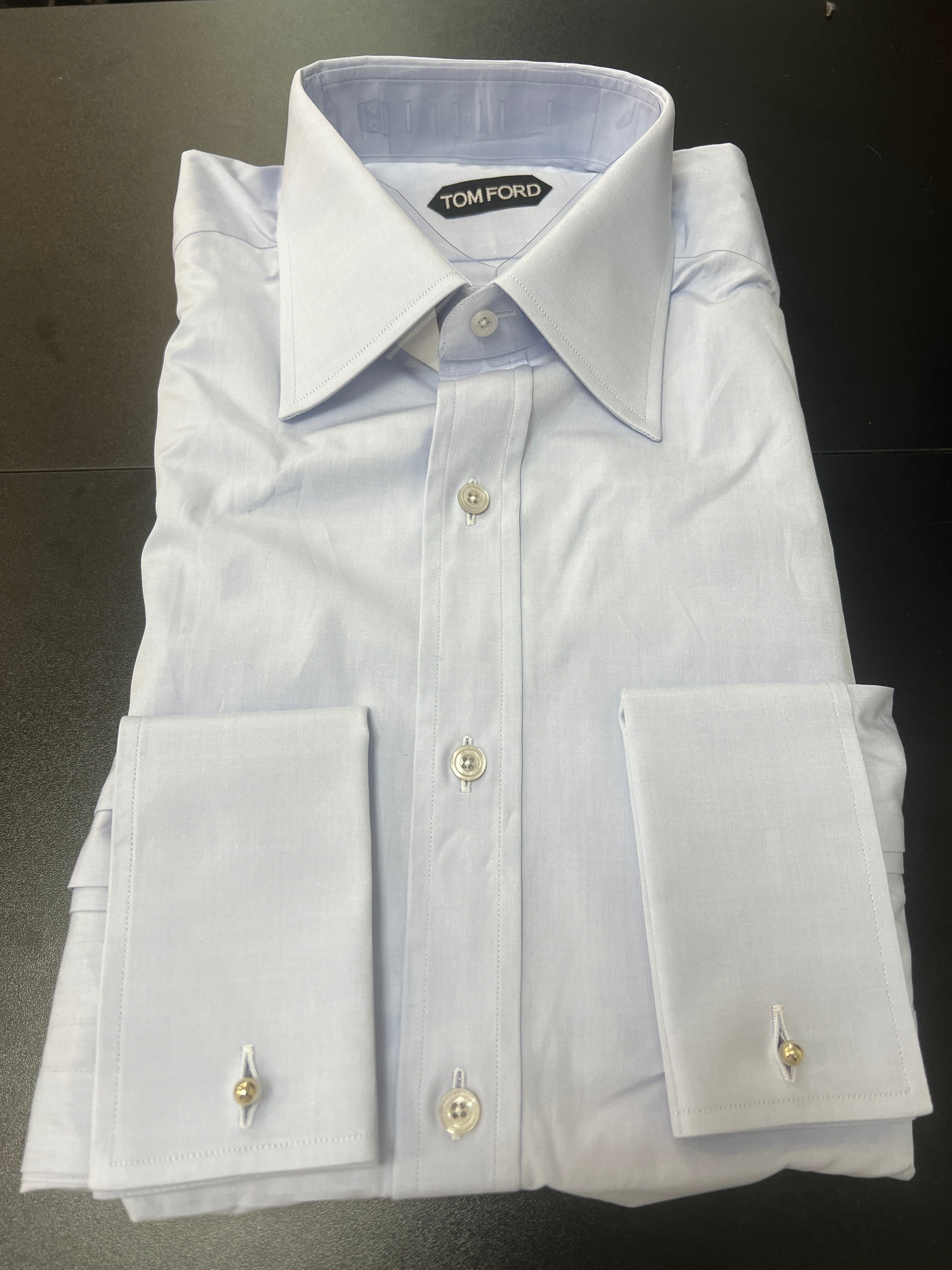 Tom Ford Lavender Cotton Point-Collar French Cuff Dress Shirt