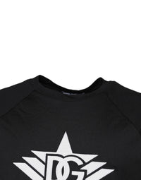 Dolce & Gabbana Black Logo Print Cotton Crew Neck Men's T-shirt