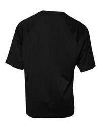 Dolce & Gabbana Black Logo Print Cotton Crew Neck Men's T-shirt