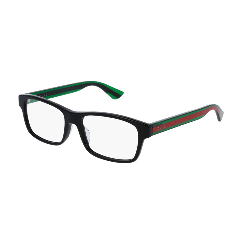 Gucci Eyeglasses Rectangle Full Rim, Black Frame and Clear Demo Lenses Lens GG0006OAN002