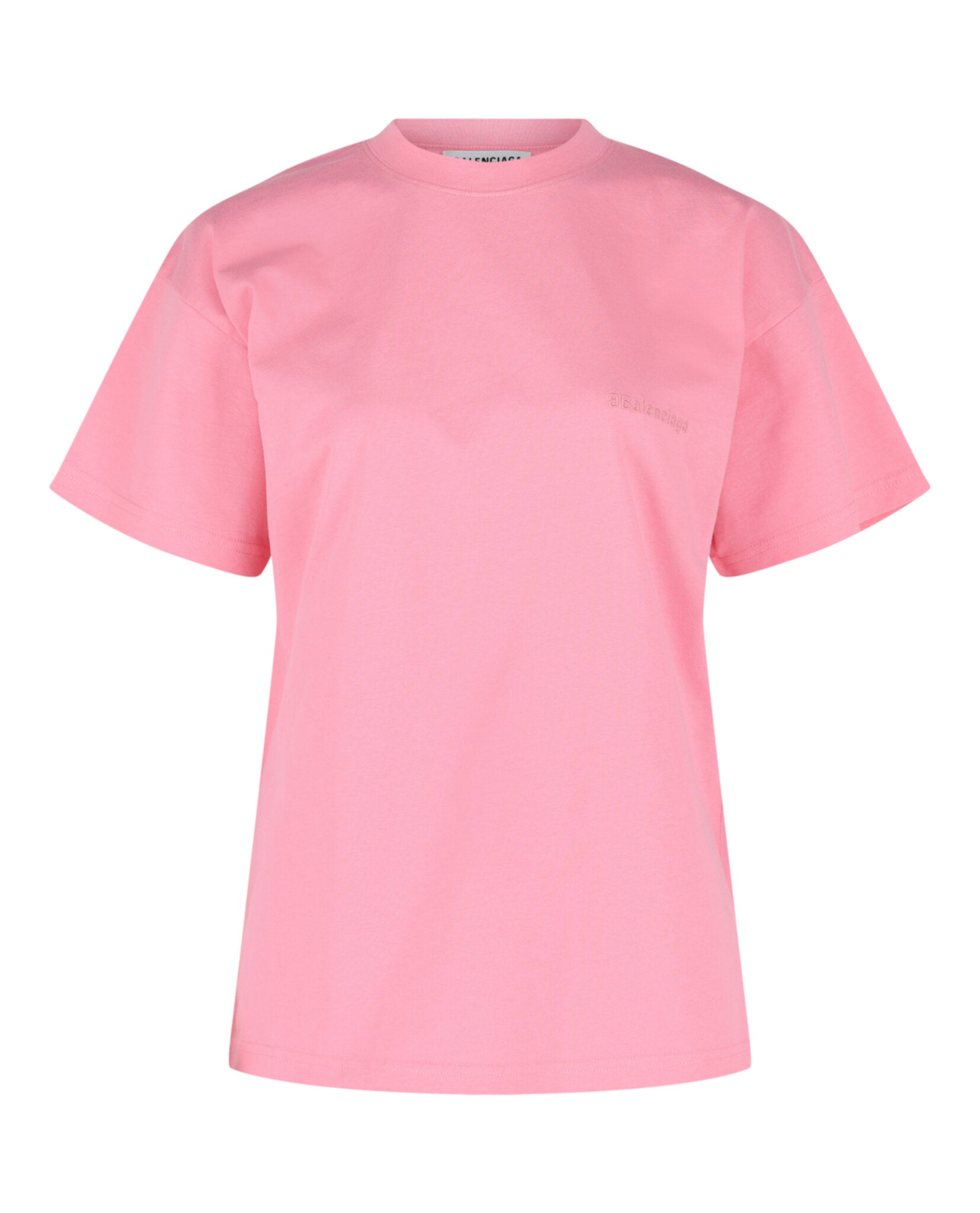 Balenciaga Womens Medium Fit Embroidered BB Logo T-Shirt
