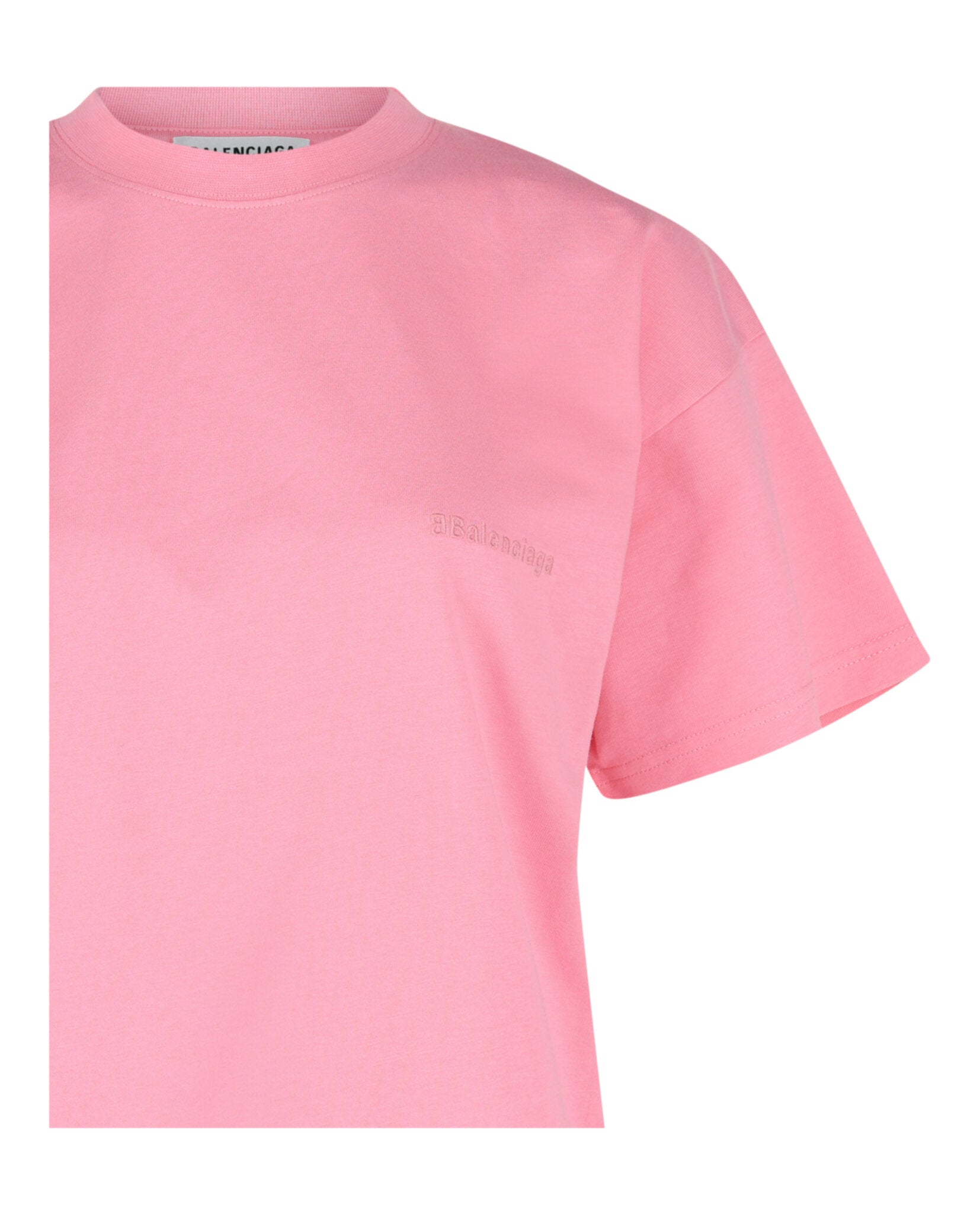 Balenciaga Womens Medium Fit Embroidered BB Logo T-Shirt