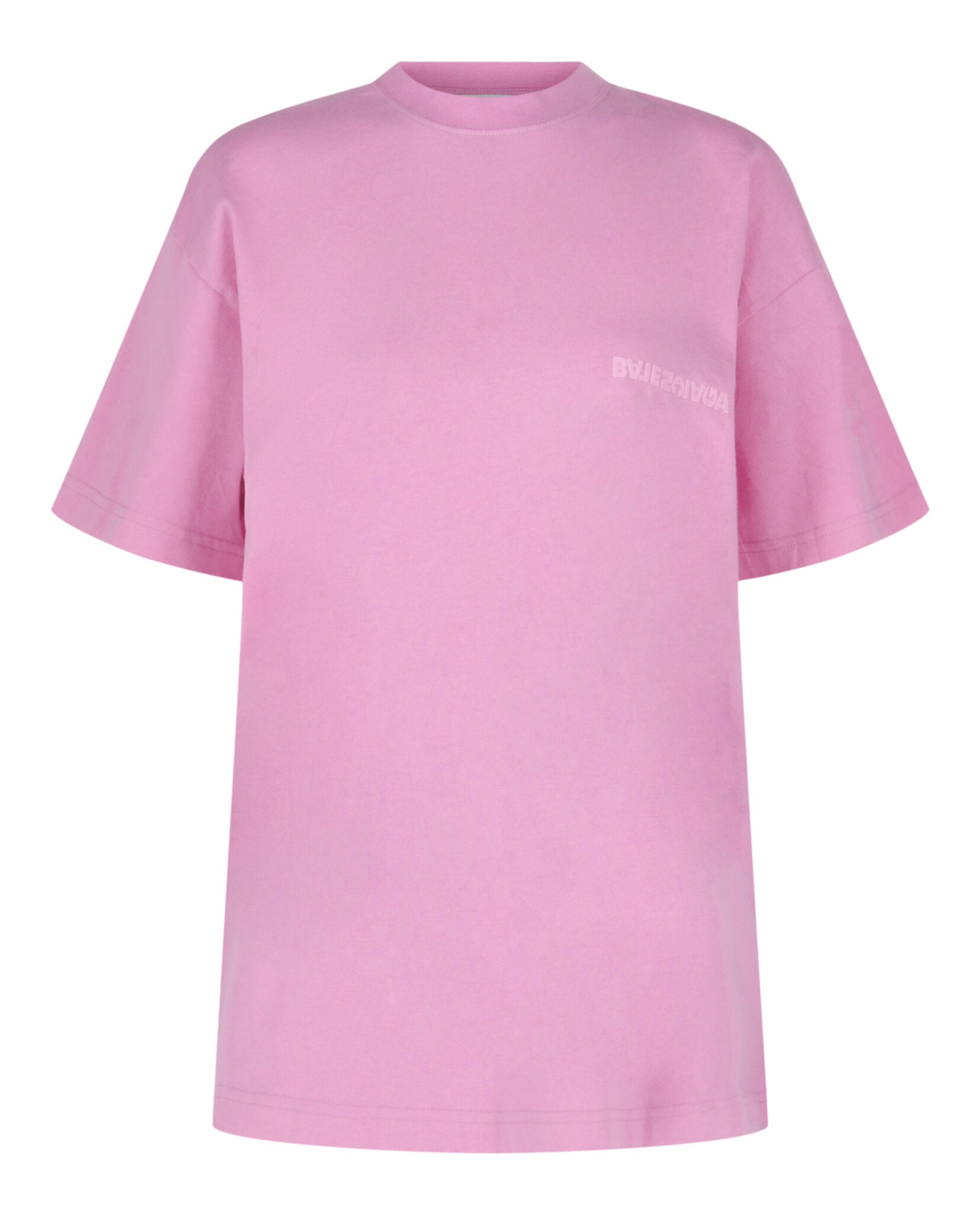 Balenciaga Womens Upside Down Embroidered Logo T-Shirt