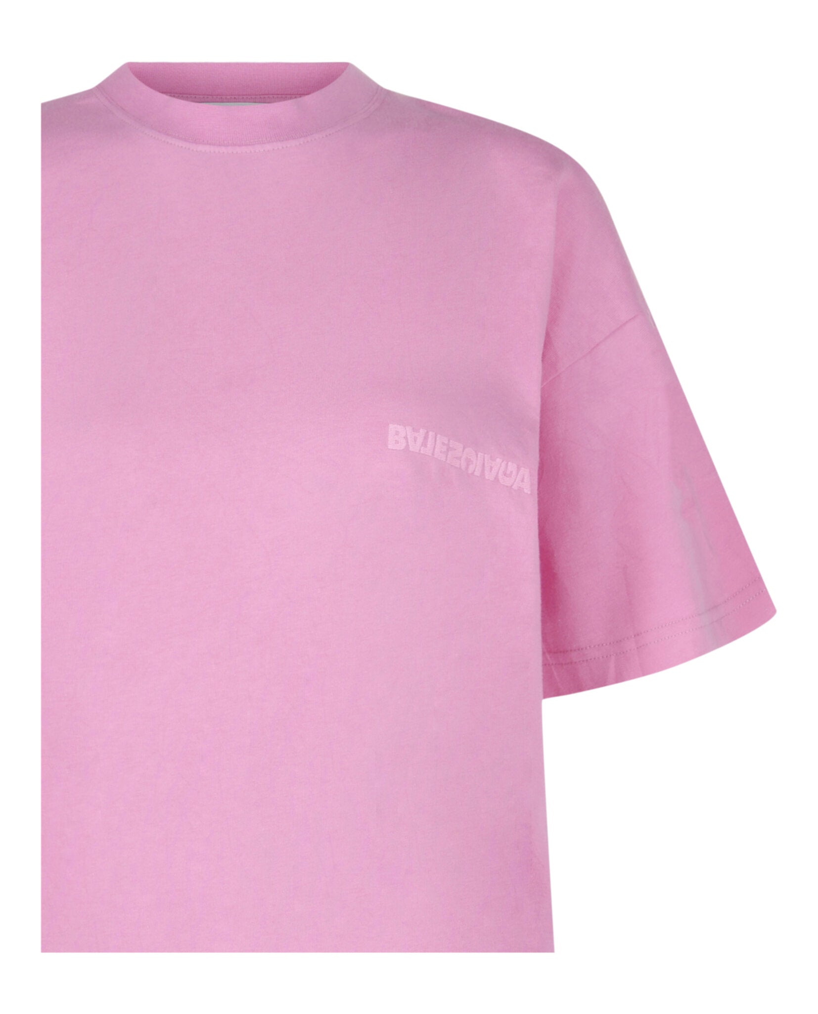 Balenciaga Womens Upside Down Embroidered Logo T-Shirt