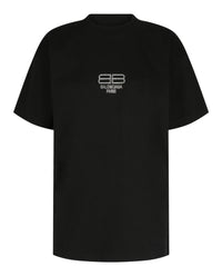 Balenciaga Womens BB Paris Rhinestone T-Shirt