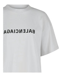 Balenciaga Balenciaga Womens Mirrored Logo Medium-Fit T-Shirt