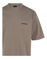 Balenciaga Mens Embroidered Crewneck T-Shirt