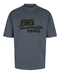 Balenciaga Balenciaga Mens Hand Drawn BB Icon Medium Fit T-Shirt