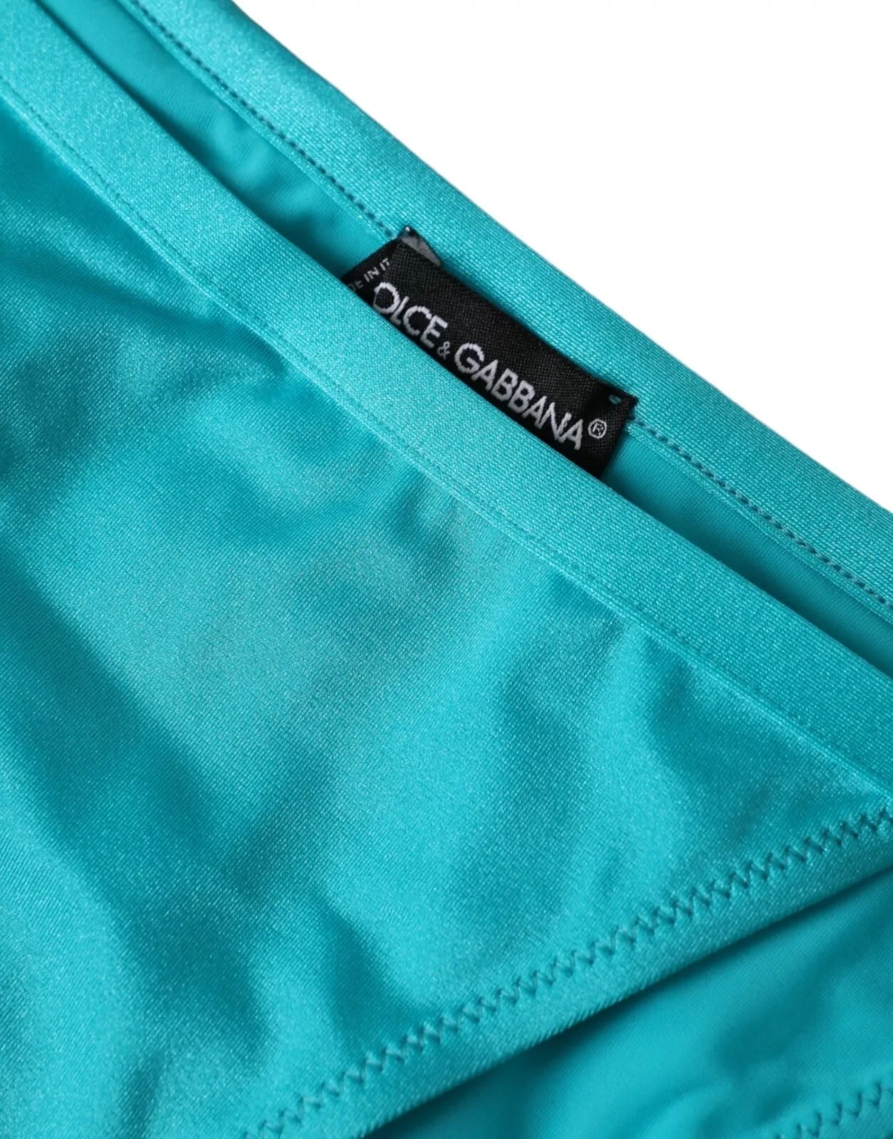 Dolce & Gabbana Blue Green Nylon Beachwear Swimwear Bottom Women's Bikini