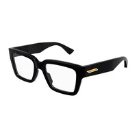 Bottega Veneta Bottega Veneta Eyeglasses Square Full Rim, Black Frame and Clear Demo Lenses Lens BV1153O005