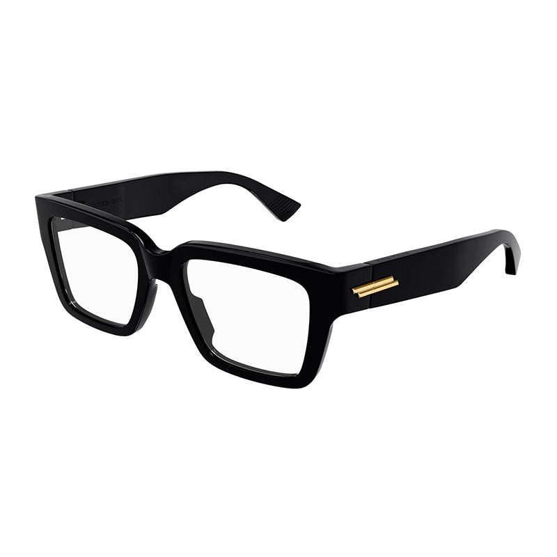 Bottega Veneta Bottega Veneta Eyeglasses Square Full Rim, Black Frame and Clear Demo Lenses Lens BV1153O005