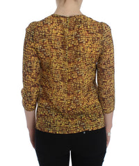 Dolce & Gabbana Multicolor Mosaic Print Silk Blouse Women's T-shirt