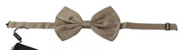 Dolce & Gabbana Dolce & Gabbana Silver Gray 100% Silk Adjustable Neck Bow Men's Tie