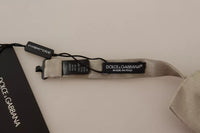 Dolce & Gabbana Dolce & Gabbana Silver Gray 100% Silk Adjustable Neck Bow Men's Tie