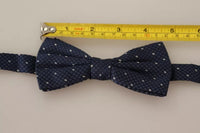 Dolce & Gabbana Dolce & Gabbana Blue Patterned Silk Adjustable Neck Bow Tie Men's Men