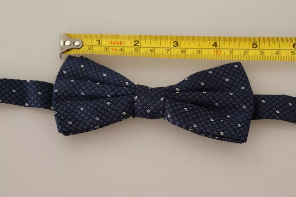 Dolce & Gabbana Dolce & Gabbana Blue Patterned Silk Adjustable Neck Bow Tie Men's Men