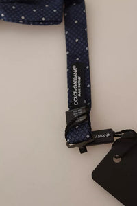 Dolce & Gabbana Dolce & Gabbana Blue Patterned Silk Adjustable Neck Bow Tie Men's Men