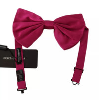 Dolce & Gabbana Pink 100% Silk Adjustable Neck Bow Tie Men's Men