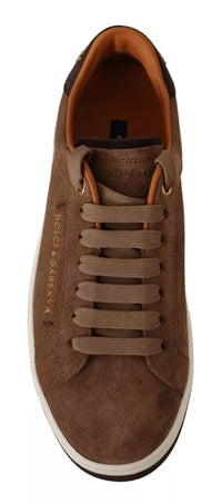 Dolce & Gabbana Brown Suede Logo Low Top Sneakers Men Men's Shoes