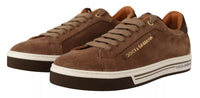 Dolce & Gabbana Brown Suede Logo Low Top Sneakers Men Men's Shoes
